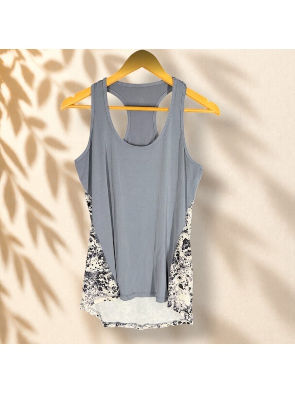 Prismsport Activewear Tank Women M Medium Gray Geometric Sleeveless Racerback